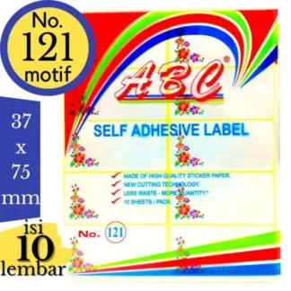 Kertas Label Abc 121 Motif 37mm x 75mm (3,7cm x 7,5cm)