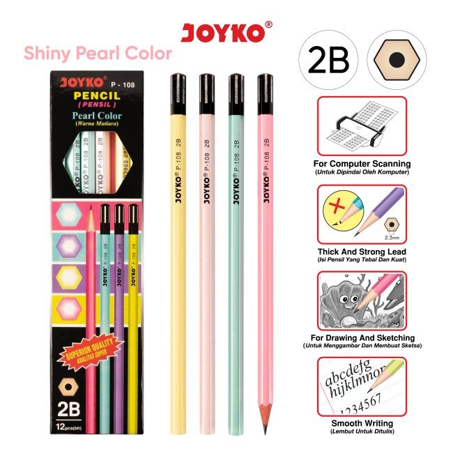 Joyko Pensil P-108-2B (Pearl) (Lsn)