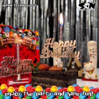 Lilin Hut Acrylic Happy Birthday Rose Gold Gz-246-R