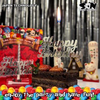 Lilin Hut Acrylic Happy Birthday Silver Gz-246-S
