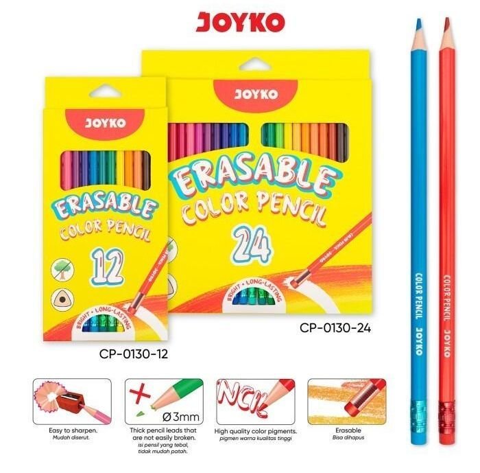 Joyko Pensil Warna Cp-0130-24 Erasable